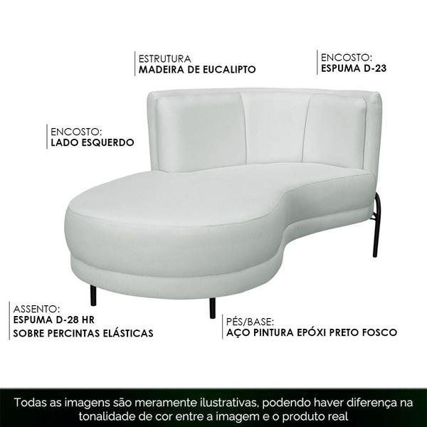 Imagem de Sofá Chaise Esquerdo Base Preto Penélope Poliéster Verde Menta Claro - Nexta Casa