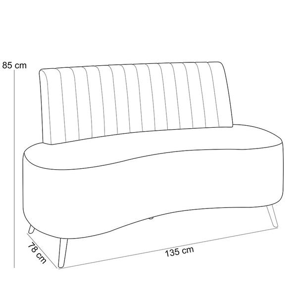 Imagem de Sofá Chaise Living 2 Lugares 135cm para Sala Cayman K01 Bouclê Bege - Lyam Decor