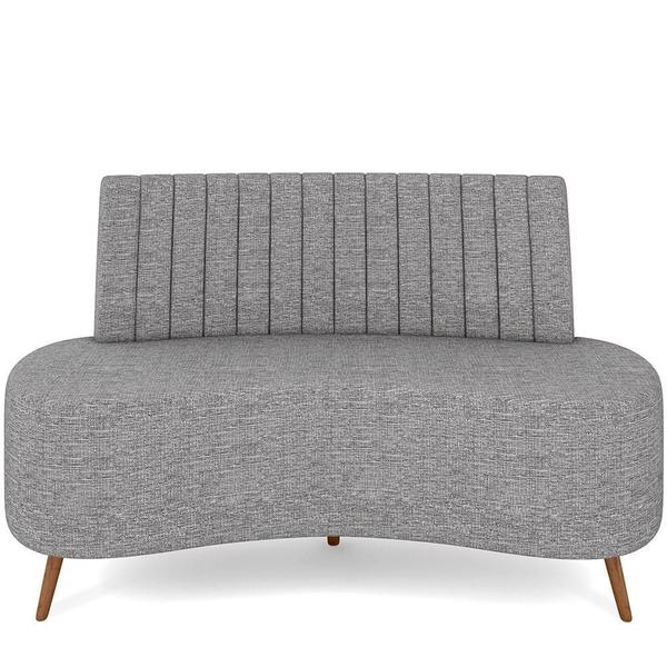 Imagem de Sofá Chaise Living 2 Lugares 135cm para Sala Cayman K01 Linho Cinza - Lyam Decor