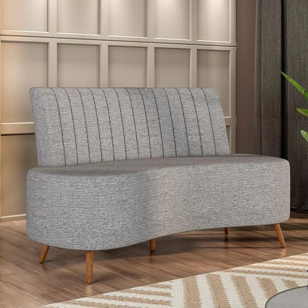 Imagem de Sofá Chaise Living 2 Lugares 135cm para Sala Cayman K01 Linho Cinza - Lyam Decor