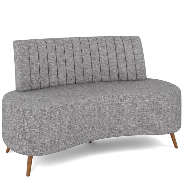 Imagem de Sofá Chaise Living 2 Lugares 135cm para Sala Cayman K01 Linho Cinza - Lyam Decor