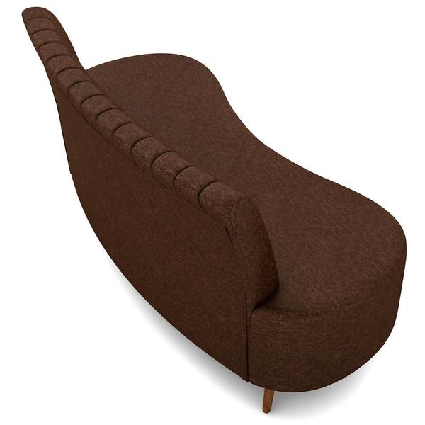 Imagem de Sofá Chaise Living 2 Lugares 135cm Para Sala Cayman K01 Sintético Marrom - Lyam Decor