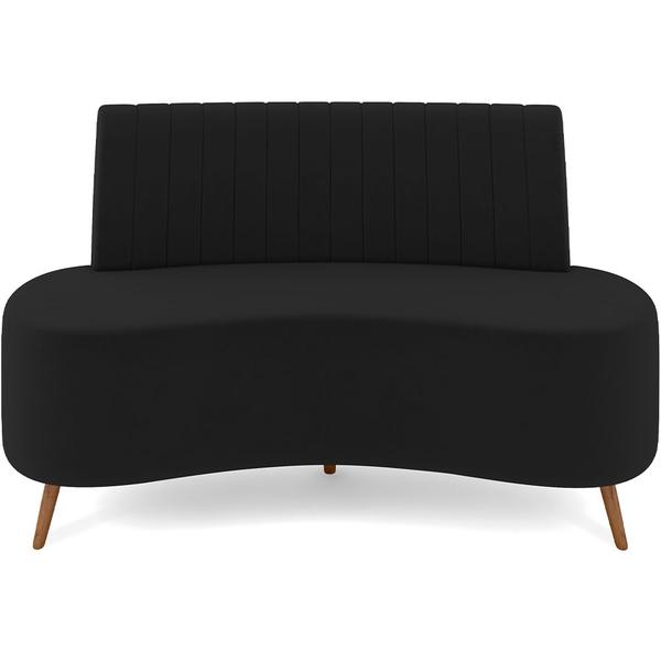 Imagem de Sofá Chaise Living 2 Lugares 135cm Para Sala Cayman K01 Veludo Preto - Lyam Decor