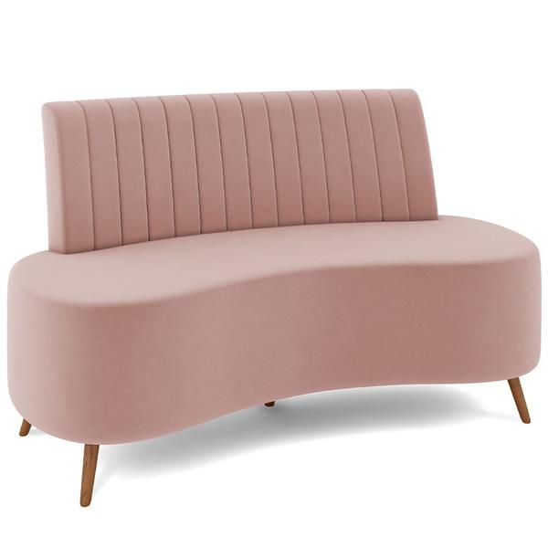 Imagem de Sofá Chaise Living 2 Lugares 135cm Para Sala Cayman K01 Veludo Rosê - Lyam Decor