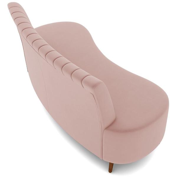 Imagem de Sofá Chaise Living 2 Lugares 135cm Para Sala Cayman K01 Veludo Rosê - Lyam Decor