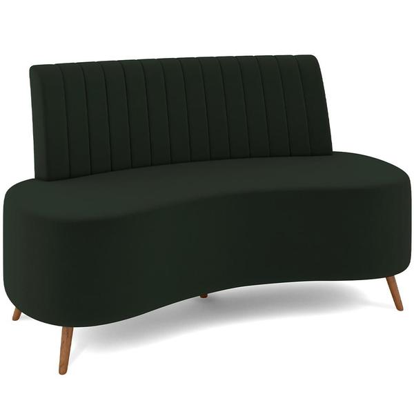 Imagem de Sofá Chaise Living 2 Lugares 135cm Para Sala Cayman K01 Veludo Verde - Lyam Decor