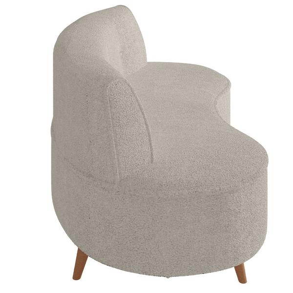 Imagem de Sofá Chaise Living 2 Lugares 135cm para Sala Istambul K01 Bouclê Bege - Lyam Decor