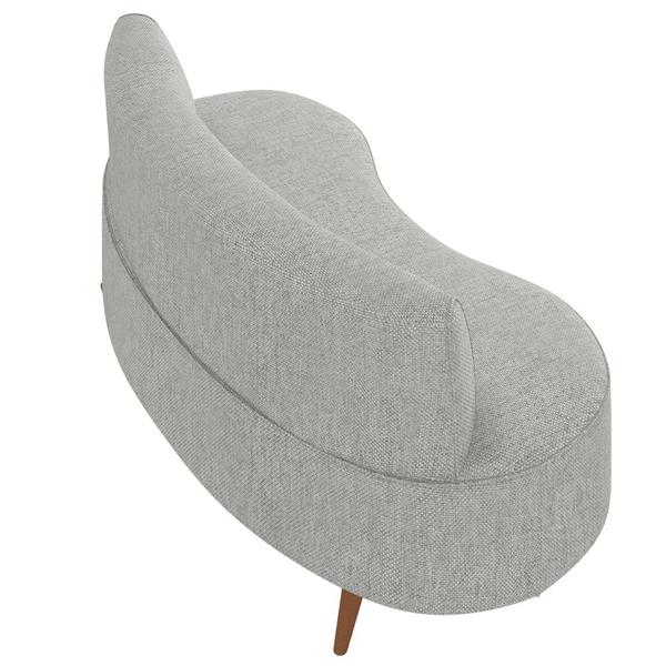 Imagem de Sofá Chaise Living 2 Lugares 135cm para Sala Istambul K01 Linho Cinza - Lyam Decor