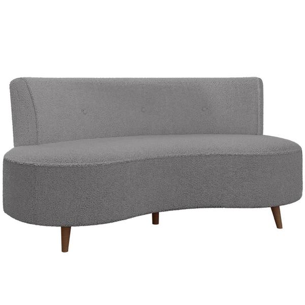 Imagem de Sofá Chaise Living 2 Lugares 135cm Sala de Estar Istambul K01 Bouclê Cinza - Lyam Decor