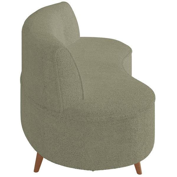 Imagem de Sofá Chaise Living 2 Lugares 135cm Sala de Estar Istambul K01 Bouclê Verde - Lyam Decor