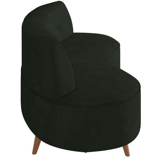 Imagem de Sofá Chaise Living 2 Lugares 135cm Sala de Estar Istambul K01 Veludo Verde - Lyam Decor