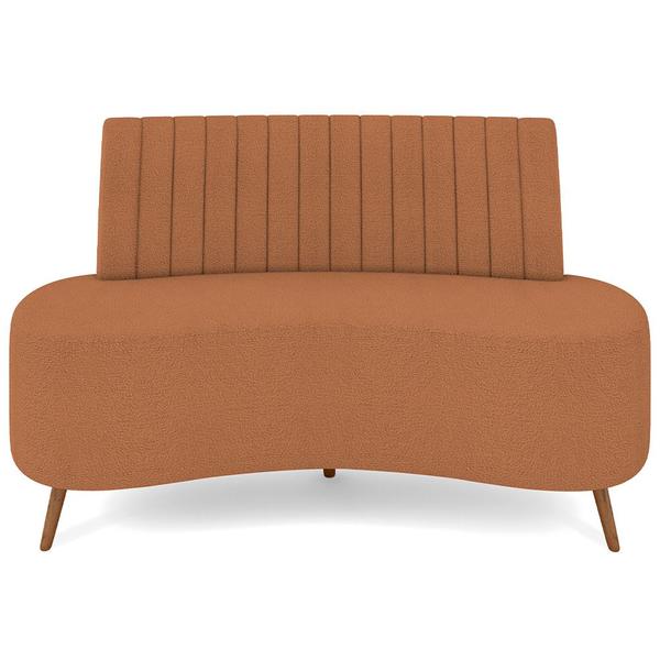 Imagem de Sofá Chaise Living 2 Lugares 160cm Para Sala  Cayman K01 Bouclê Terracota - Lyam Decor