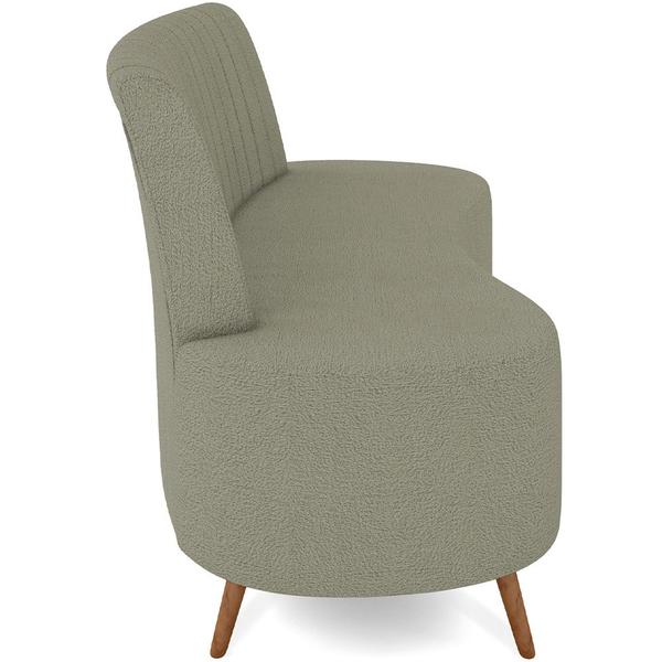 Imagem de Sofá Chaise Living 2 Lugares 160cm Para Sala Cayman K01 Bouclê Verde - Lyam Decor