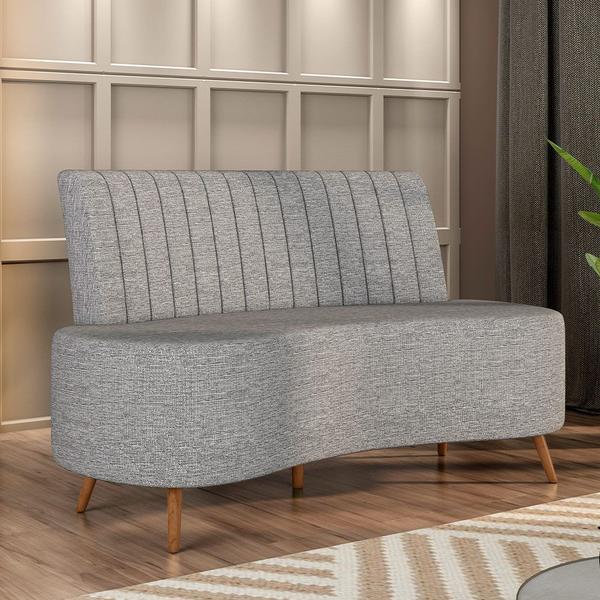 Imagem de Sofá Chaise Living 2 Lugares 160cm para Sala Cayman K01 Linho Cinza - Lyam Decor