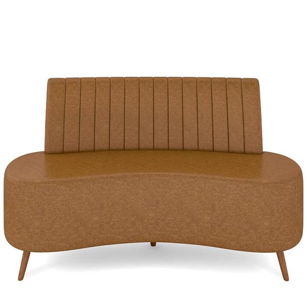 Imagem de Sofá Chaise Living 2 Lugares 160cm para Sala Cayman K01 Sintético Caramelo - Lyam Decor