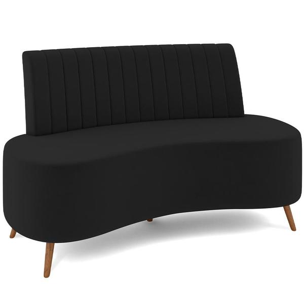 Imagem de Sofá Chaise Living 2 Lugares 160cm Para Sala Cayman K01 Veludo Preto - Lyam Decor