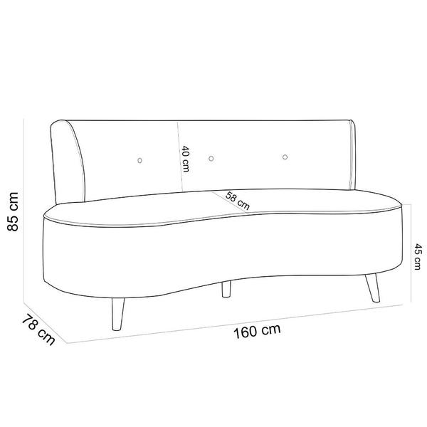 Imagem de Sofá Chaise Living 2 Lugares 160cm para Sala Istambul K01 Bouclê Bege - Lyam Decor