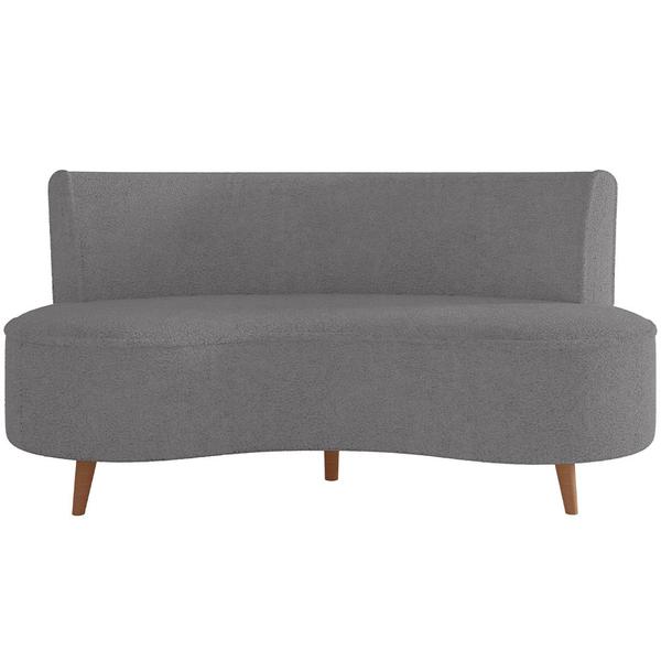 Imagem de Sofá Chaise Living 2 Lugares 160cm para Sala Istambul K01 Bouclê Cinza - Lyam Decor