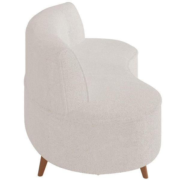 Imagem de Sofá Chaise Living 2 Lugares 160cm para Sala Istambul K01 Bouclê Creme - Lyam Decor