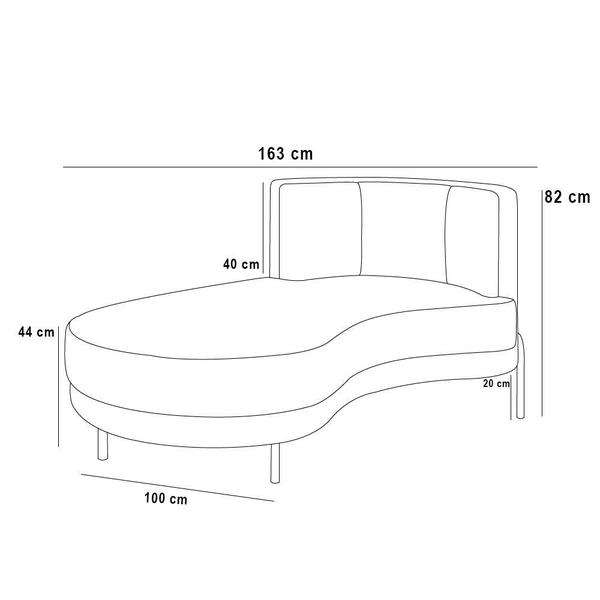 Imagem de Sofá Chaise Longue Sala de Estar Living Lucca Esquerdo D02 Bouclê Cinza B-56 - Lyam Decor