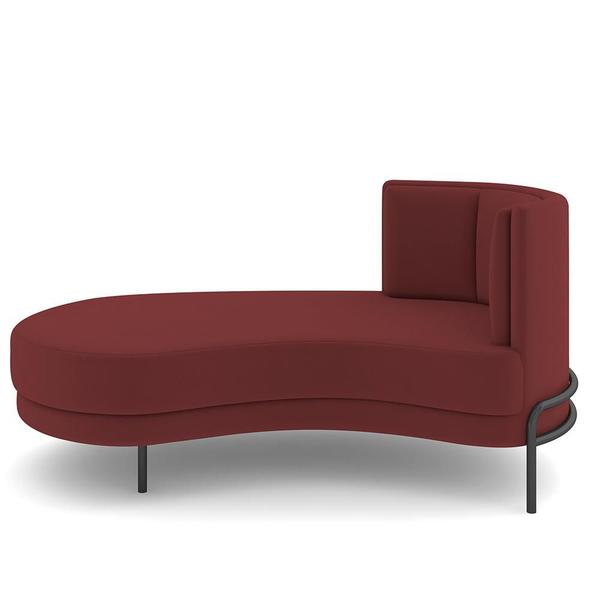 Imagem de Sofá Chaise Longue Sala de Estar Living Lucca Esquerdo D02 Veludo Marsala C-278 - Lyam Decor