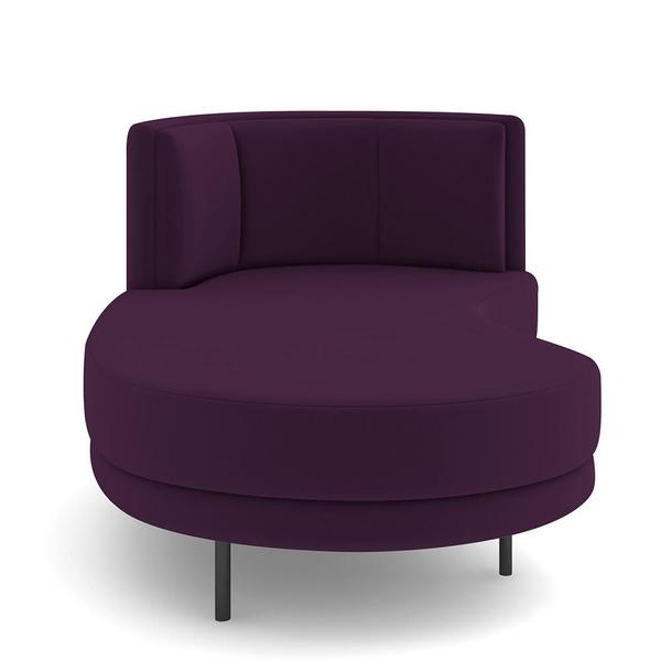 Imagem de Sofá Chaise Longue Sala de Estar Living Lucca Esquerdo D02 Veludo Roxo C-292 - Lyam Decor