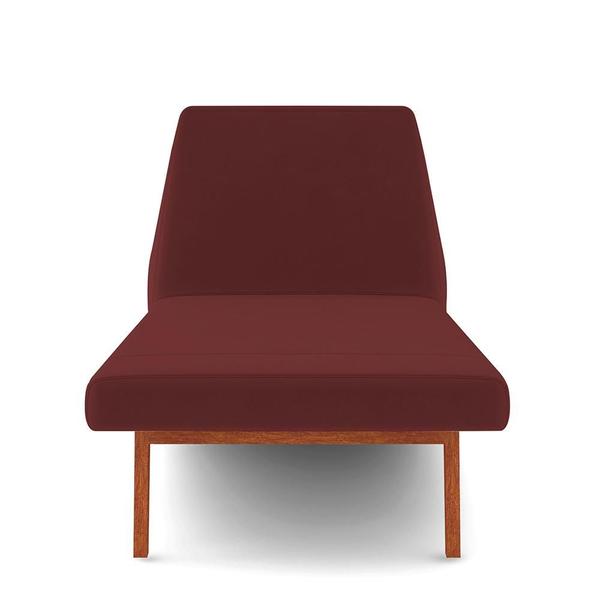 Imagem de Sofá Chaise Longue Sala de Estar Living Parisi 155 cm D02 Veludo Marsala C-278 - Lyam Decor