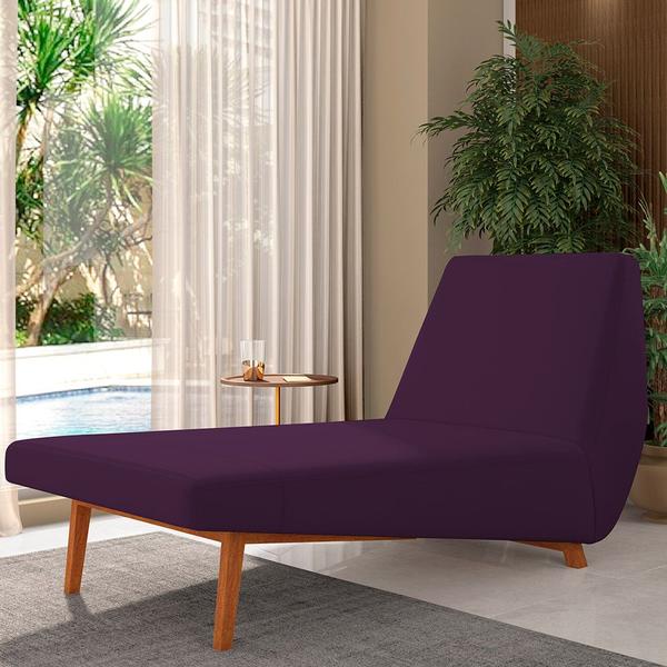 Imagem de Sofá Chaise Longue Sala de Estar Living Parisi 155 cm D02 Veludo Roxo C-292 - Lyam Decor