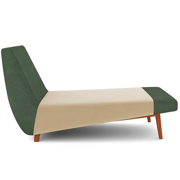 Imagem de Sofá Chaise Longue Sala de Estar Living Parisi D02 material sintético Verde B-89 Linho Bege D-463 - Lyam Decor