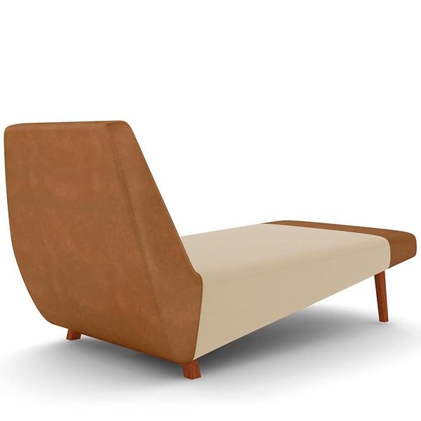 Imagem de Sofá Chaise Longue Sala de Estar Living Parisi D02 material sintético Whisky B-90 Linho Bege D-463 - Lyam Decor