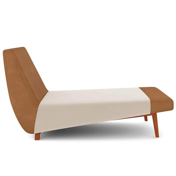 Imagem de Sofá Chaise Longue Sala de Estar Living Parisi D02 material sintético Whisky B-90 Linho Cru D-461 - Lyam Decor