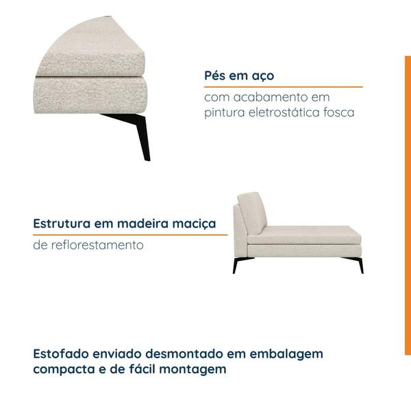 Imagem de Sofá Chaise sem Braço 75cm Calla Cabecasa Madeiramadeira