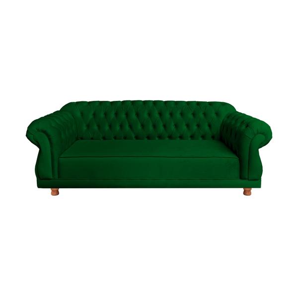 Imagem de Sofá Chesterfield Capitone Elisabeth Suede verde bandeira 2,00cm