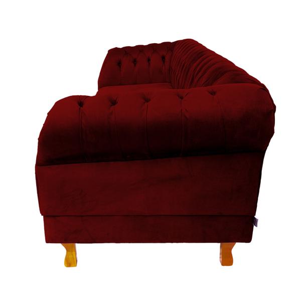 Imagem de Sofá Chesterfield Duque 3 lugares 1,80 - Suede Bordo / sala de estar, recepção, barbearia