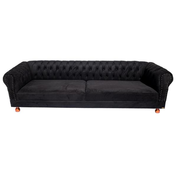 Imagem de Sofá Chesterfield Duque 3 lugares 2M - Suede Preto / sala de estar, recepção, barbearia