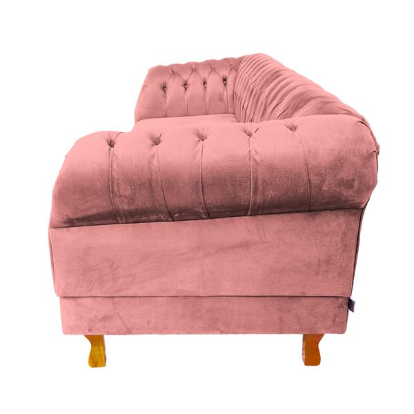 Imagem de Sofá Chesterfield Duque 3 lugares 2M - Suede Rosa / sala de estar, recepção, barbearia