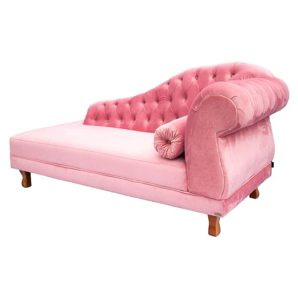 Imagem de Sofá Chesterfield Elisabeth Divã 1,60m- Suede Rosa / decoração, sala, consultório, psicólogo