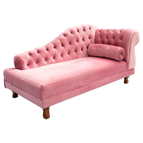 Imagem de Sofá Chesterfield Elisabeth Divã 1,60m- Suede Rosa / decoração, sala, consultório, psicólogo