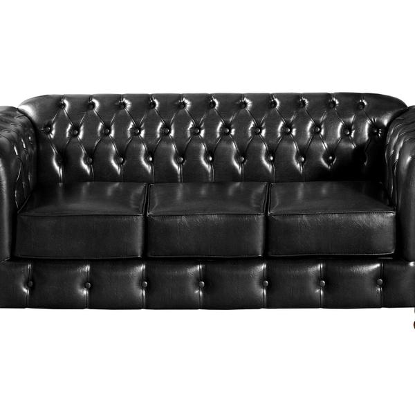 Imagem de Sofá Chesterfield Luís Xv 3 Lugares Retrô Decoração