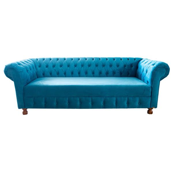 Imagem de Sofa Chesterfield Luiz XV Acqua 2.30M Sala Recepcao Barbearia