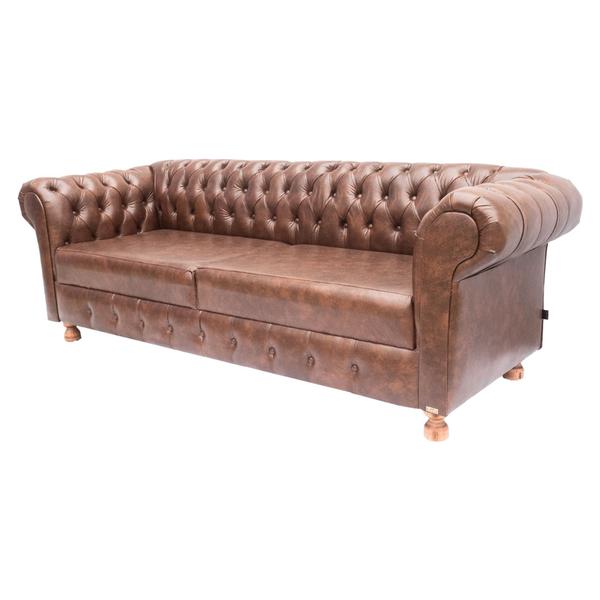 Imagem de Sofa Chesterfield Luiz XV Marrom 1.80 SalaRecepcao Barbearia