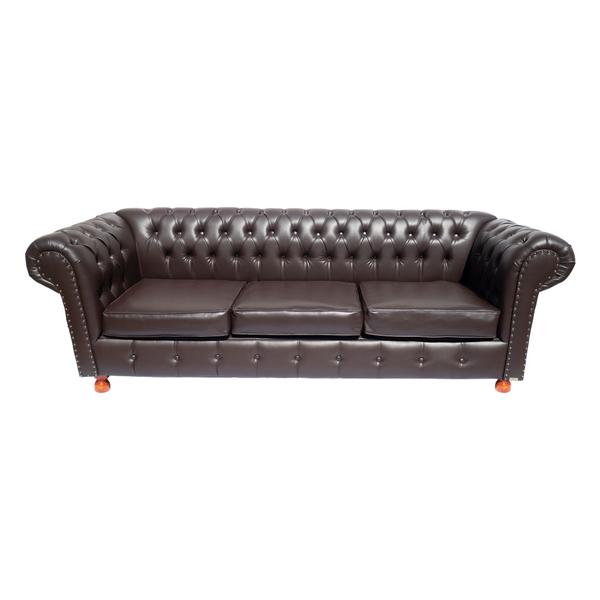 Imagem de Sofa Chesterfield Luiz XV Marrom Cafe 1.80 Sala Recepcao Barbearia