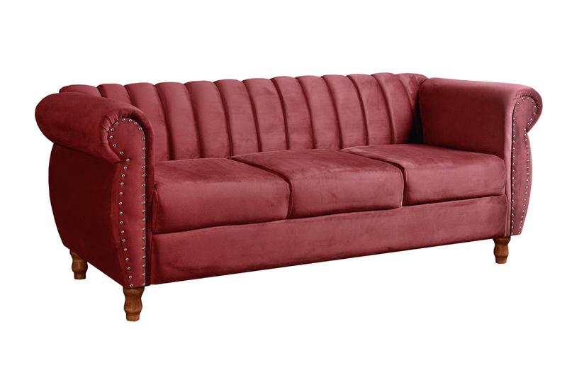 Imagem de Sofá Chesterfield Realeza 3 Lugares Decoração Retrô