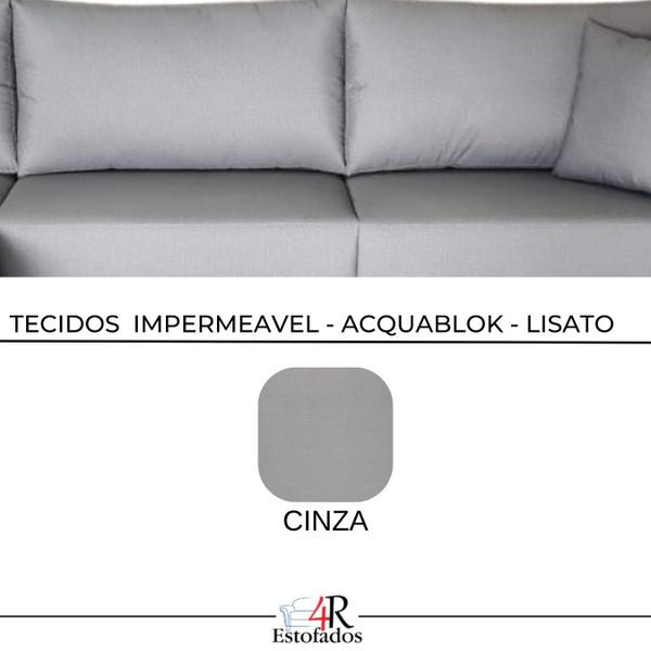 Imagem de Sofá Com Tecido Impermeável Para Sala De Tv Chaise Rússia LADO ESQUERDO cor Cinza