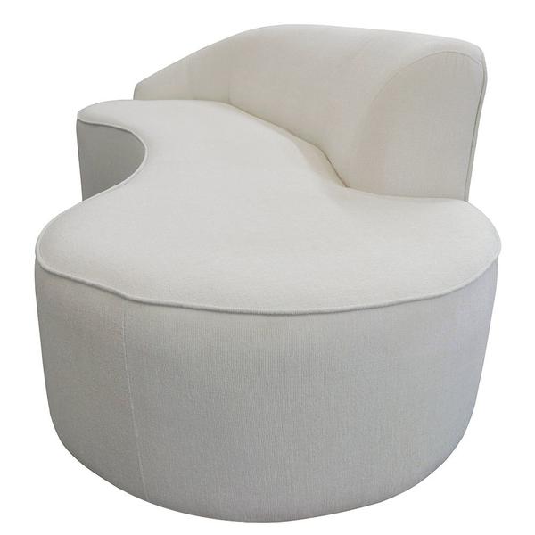 Imagem de Sofá Curvo 03 Lugares 210cm Braço Direito Eron Bouclê Off White - CasaePoltrona