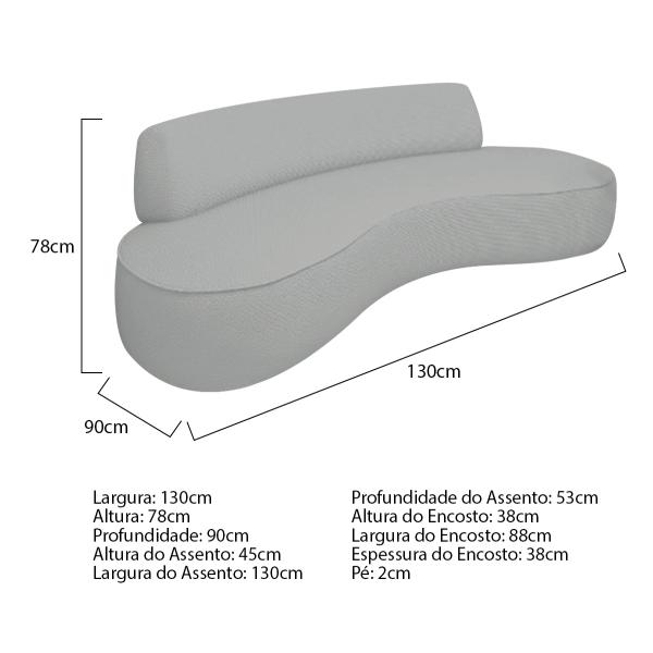 Imagem de Sofá Curvo 130cm 2 Lugares e 2 Poltronas Amsterdã Bouclé - Amarena Móveis