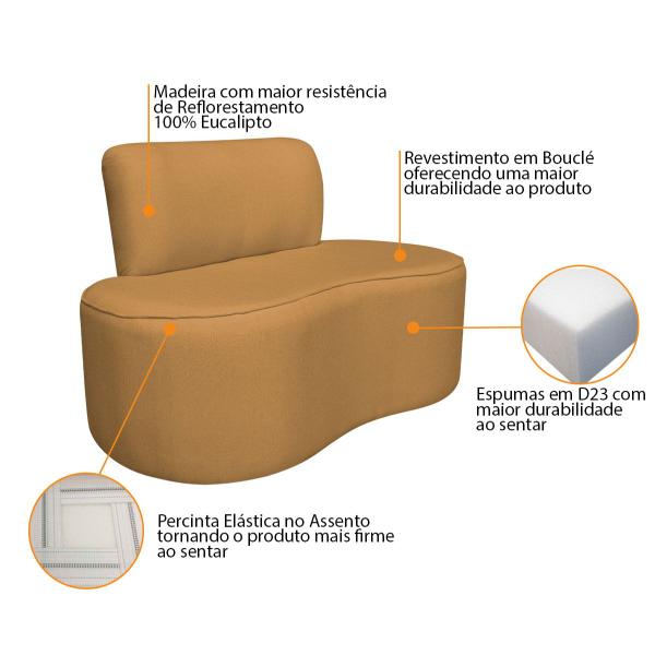 Imagem de Sofá Curvo 2 Lugares Amsterdã 130cm Bouclé - Amarena Móveis