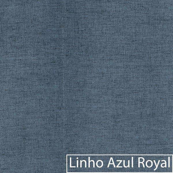 Imagem de Sofá Curvo 2 Lugares Orgânico Sala Recepção Escritório Decorativo Luxo Panamá 140cm Linho Azul Royal