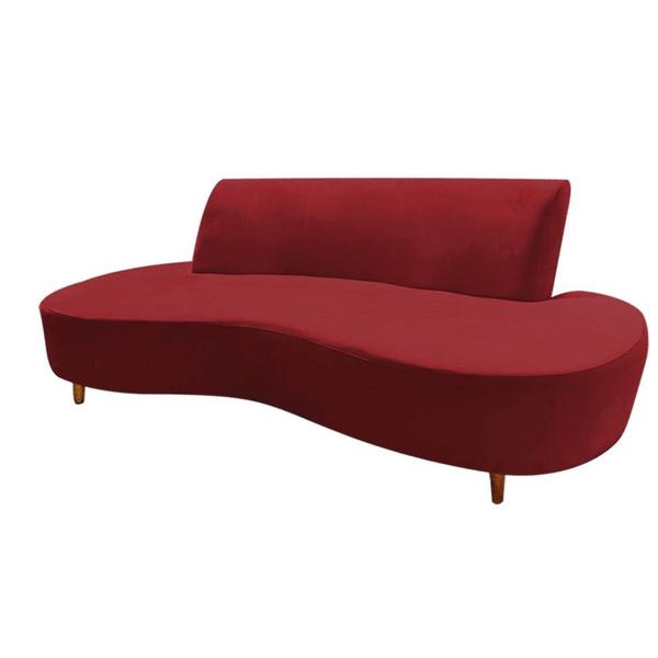 Imagem de Sofá Curvo Living Premium 3 Lugares Para Sala Quarto Escritório Suede Vermelho - Ahazzo Móveis