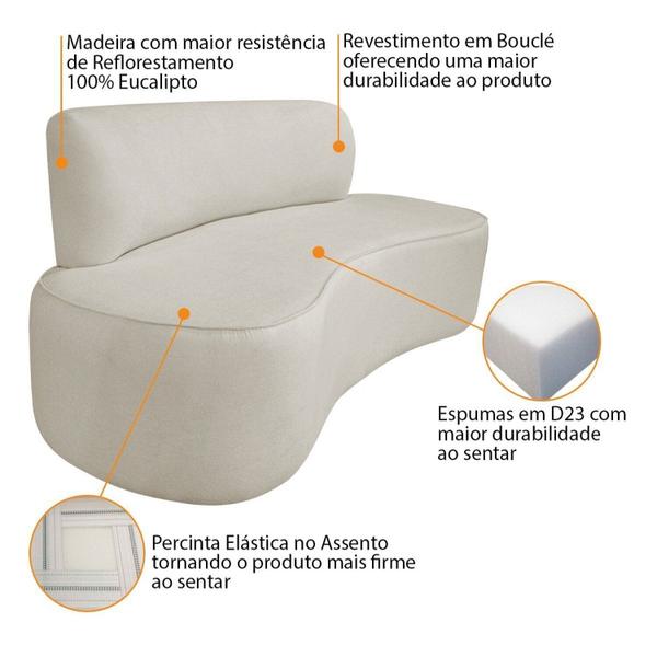 Imagem de Sofá Curvo Orgânico 140cm 2 Lugares Bouclé Antonela